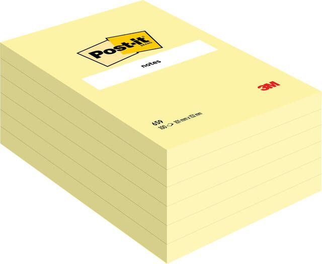 Post-it Notes ft 102 x 152 mm geel blok van 100 vel