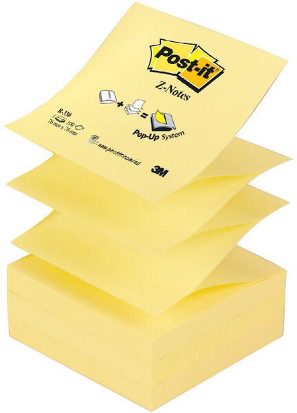 3M Post-it Memoblok 3M Post it Z Note R330 76x76mm geel