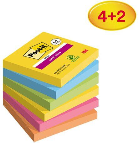 Post-It Super Sticky notes Carnival 90 vel ft 76 x 76 mm 4 + 2 GRATIS