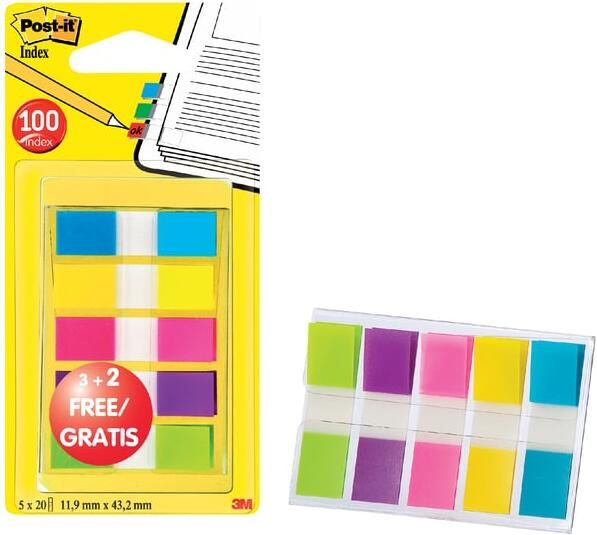 Post-it Indextabs 3M Post it 6835 11.9x43.1mm 3+2 gratis assorti - Foto 2
