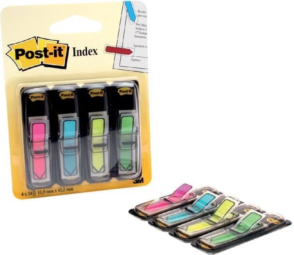 Post-it Indextabs 3M Post it 684 12x43mm pijl neon assorti
