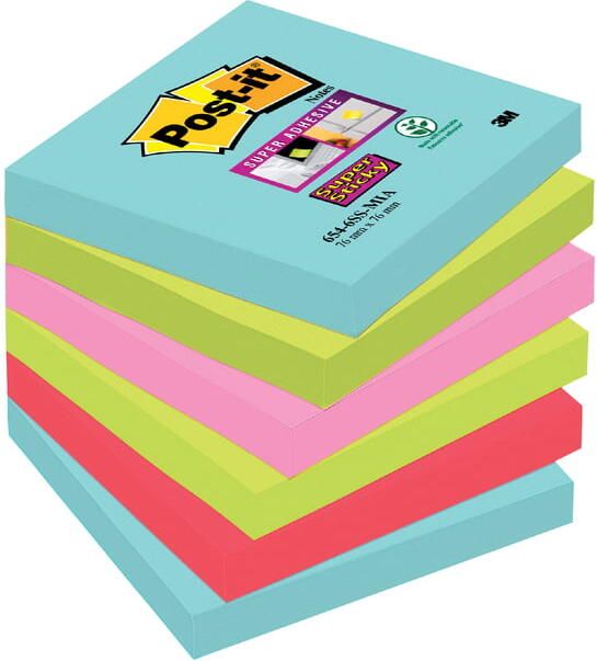 Post-it Memoblok 3M Post it 654 Super Sticky 76x76mm Miami
