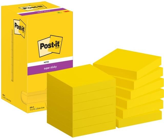 Post-It Super Sticky notes 90 vel ft 76 x 76 mm pak van 12 blokken neongeel - Foto 2