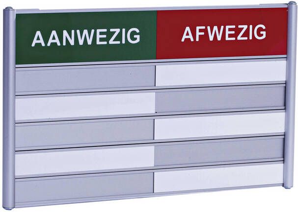 Posta Aan - afwezigheidsbord voor 5 plaatsen