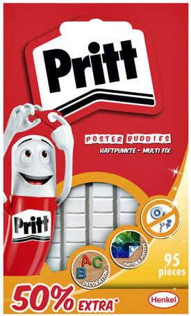 Pritt Buddies dubbelzijdige kleefpad poster blister à 95 stuks 50% gratis