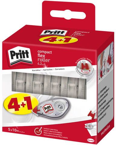 Pritt Correctieroller compact 4.2mmx10m valuepack Ã  4 1 gratis