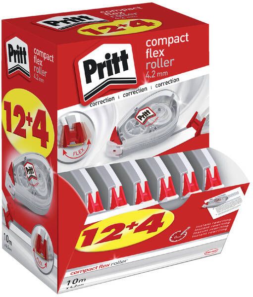 Pritt Correctieroller Compact Flex 4.2mmx 10m promo pack Ã  12 4 gratis