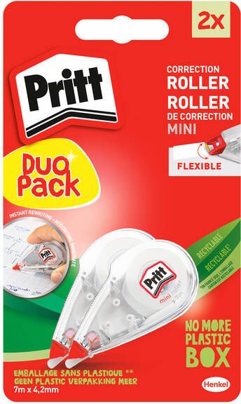 Pritt mini correctieroller blister met 2 stuks waarvan 2de aan halve prijs
