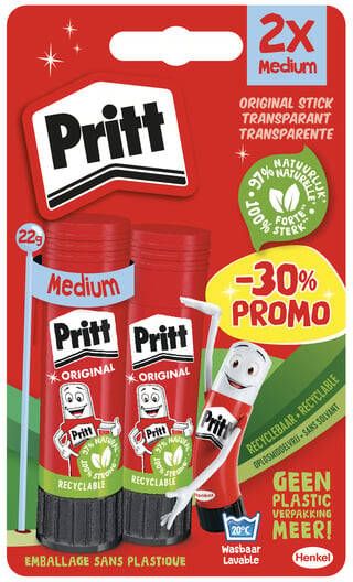 Pritt Lijmstift Stick Original 22gr blister Ã  2 stuks Promo