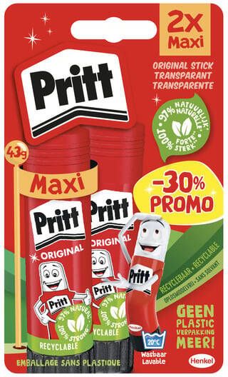 Pritt Lijmstift Stick Original 43gr blister Ã  2 stuks Promo