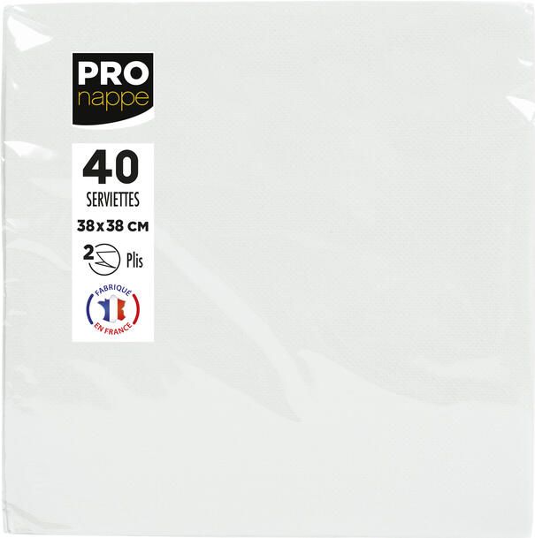Pronappe Servet 1 4 vouw 2-laags 380x380mm 40 vel wit - Foto 1