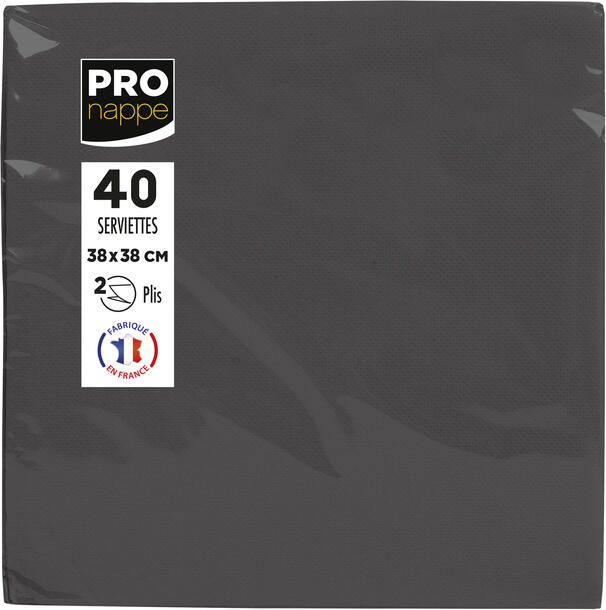 Pronappe Servet 1 4 vouw 2-laags 380x380mm 40 vel zwart - Foto 1