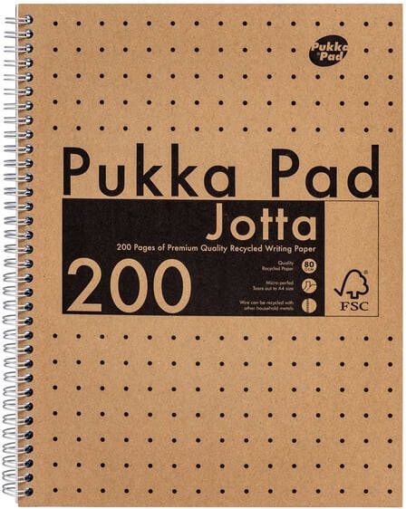 Pukka Pad Collegeblok Jotta A4 lijn 200 pagina's 80gr kraft