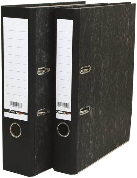 Qbasic Ordner Budget A4 50mm karton zwart gewolkt