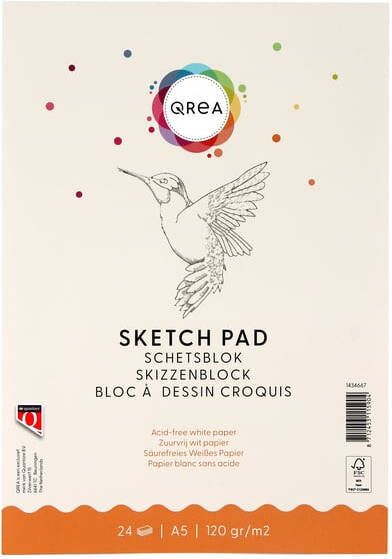 Qrea Schetsblok A5 24 vel 120gr gelijmd