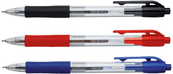 Quantore Balpen Grip drukknop rood medium