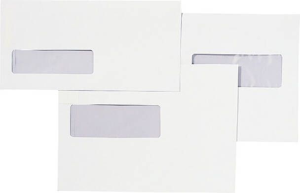 Quantore envelop 110x220mm venster 3x10cm rechts zelfkl 25 stuks