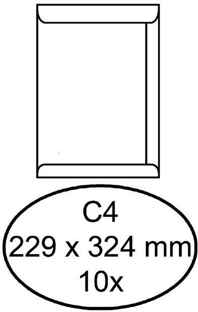 Quantore Envelop akte C4 229x324mm zelfklevend wit 10stuks