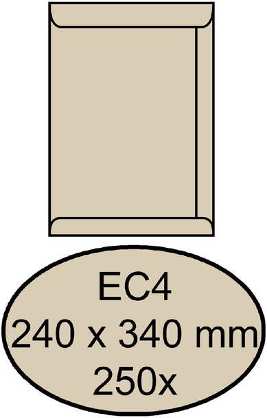 Quantore Envelop akte EC4 240x340mm cremekraft 250stuks