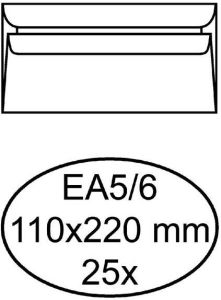 Quantore Envelop bank EA5 6 110x220mm zelfklevend wit 25stuk