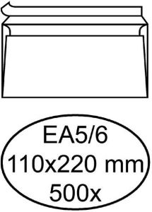 Quantore Envelop bank EA5 6 110x220mm zelfklevend wit 500st.