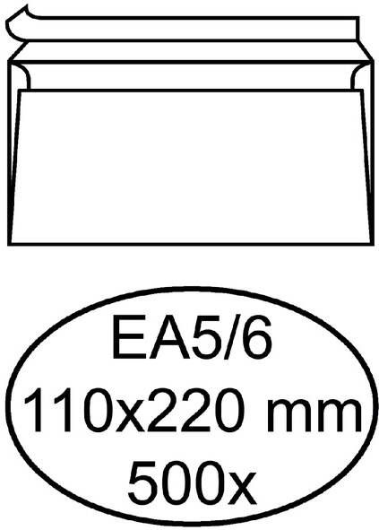 Quantore Envelop bank EA5 6 110x220mm zelfklevend wit 500st.