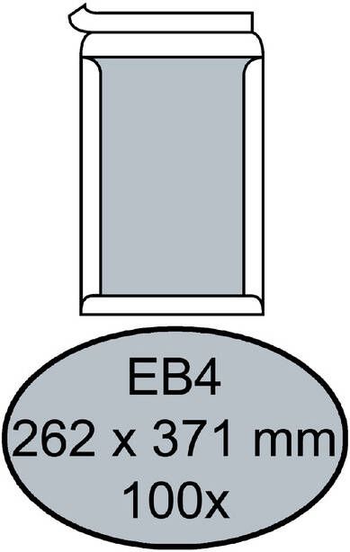 Quantore Envelop bordrug EB4 262x371mm zelfkl. wit 100stuks