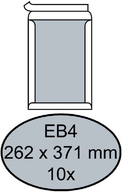 Quantore Envelop bordrug EB4 262x371mm zelfkl. wit 10stuks