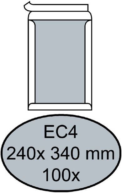 Quantore Envelop bordrug EC4 240x340mm zelfkl. wit 100stuks