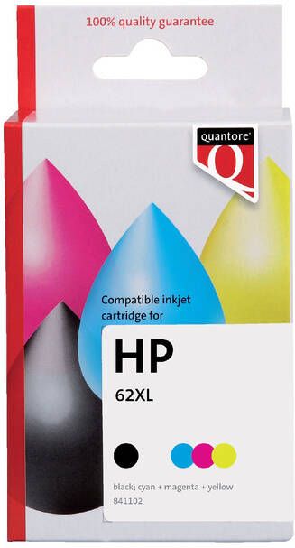 Quantore Inkcartridge alternatief tbv HP N9J71AE 62XL zwart + kleur