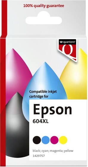 Quantore Inktcartridge alternatief tbv Epson 604XL T10H94 zwart + 3 kleuren