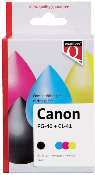 Quantore Inktcartridge alternatief tbv Canon PG-40 CL-41 zwart kleur