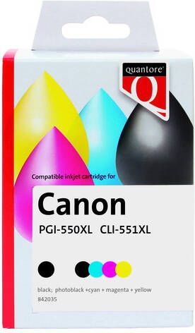 Quantore Inktcartridge Canon PGI-550XL CLI-551XL zwart + 4 kleuren