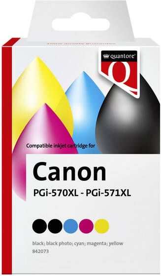 Quantore Inktcartridge alternatief tbv Canon PGI-570XL CLI-571XL 2x zwart 3x kleur - Foto 2