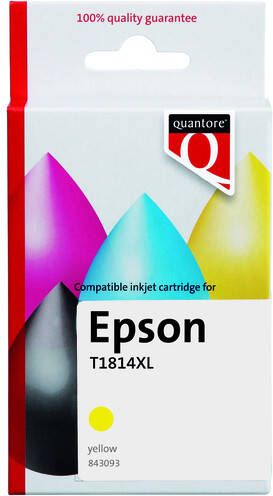 Quantore Inktcartridge alternatief tbv Epson 18XL T1814 geel