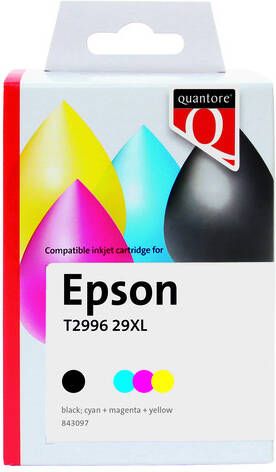 Quantore Inktcartridge Epson 29XL T2996 zwart + 3 kleuren remanufactured
