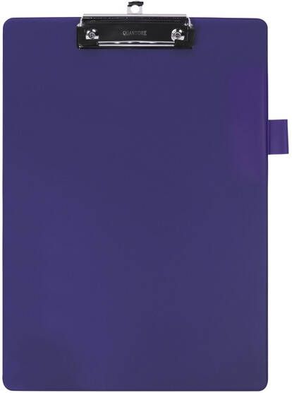 Quantore Klembord A4 staand PVC blauw met 100mm klem penlus