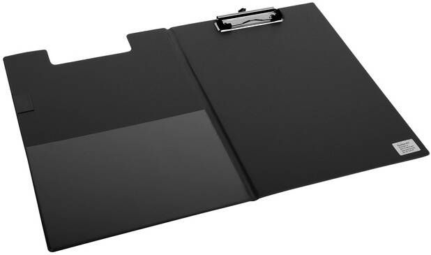Quantore Klembordmap A4 staand PVC zwart met 100mm klem penlus