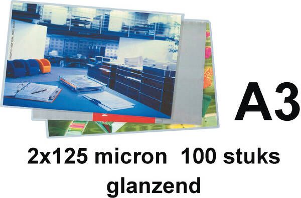 Quantore Lamineerhoezen A3 2x125 micron 100 stuks - Foto 1