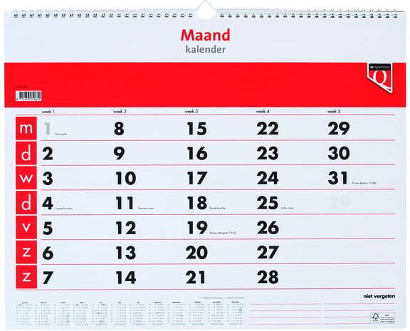 Quantore Maandkalender 2025