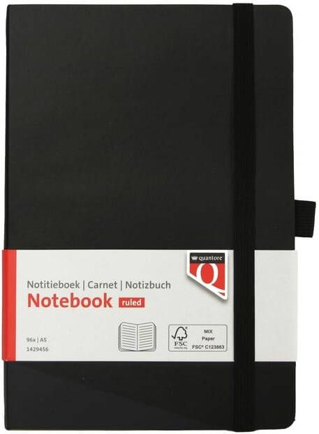 Quantore Notitieboek A5 flex lijn 192blz 80gr zwart