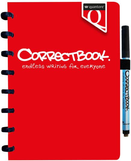 Quantore Notitieboek Correctbook A5 lijn 40blz rood
