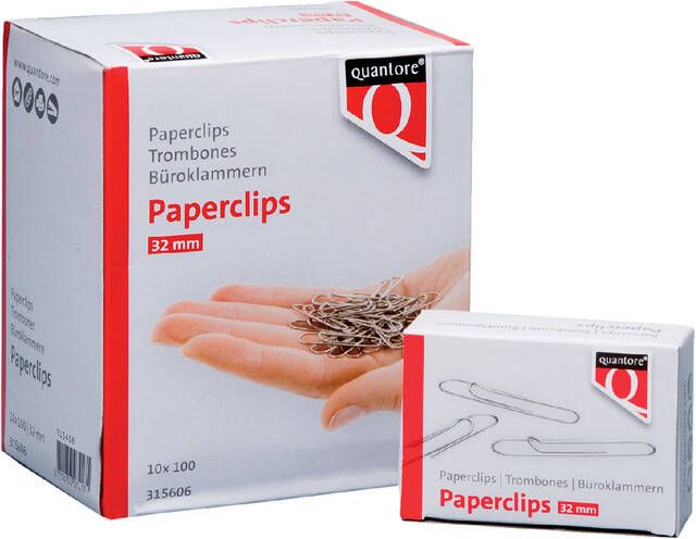 Quantore Paperclip R2 32mm kort