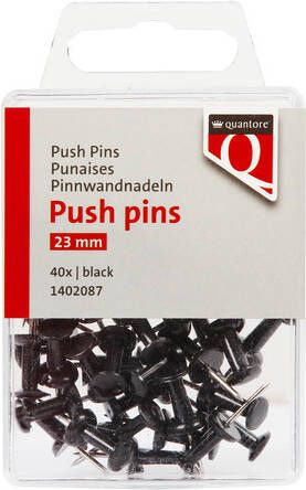Quantore Push pins zwart 40 stuks
