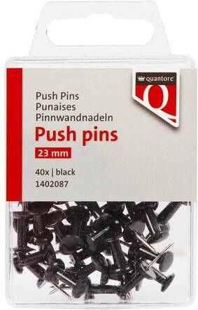 Quantore Push pins zwart 40 stuks