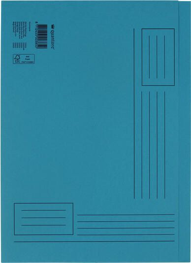 Quantore Vouwmap A4 ongelijke zijde 320gr blauw - Foto 2