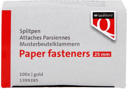 Quantore Splitpen 25mm goud 100 stuks