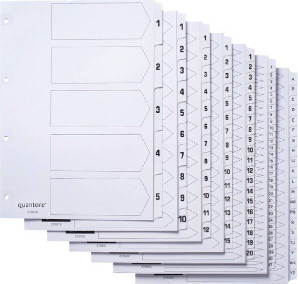 Quantore Tabbladen 4 gaats 1 10 genummerd wit karton - Foto 1