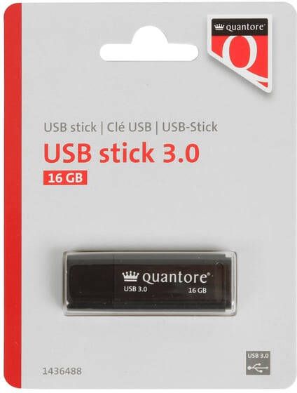 Quantore USB-stick 16GB 3.0 zwart