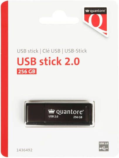 Quantore USB-stick 256GB 2.0 zwart